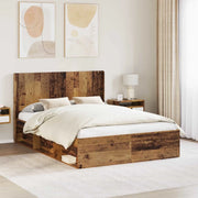 Struttura del letto con stoccaggio e testata Legno antico 3413843