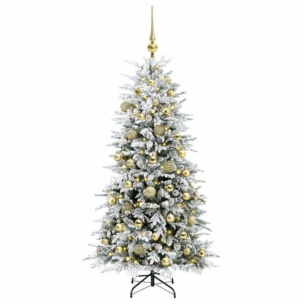 Albero di Natale Artificiale con Rami Pieghevoli 150 cm 150 LED 3465716