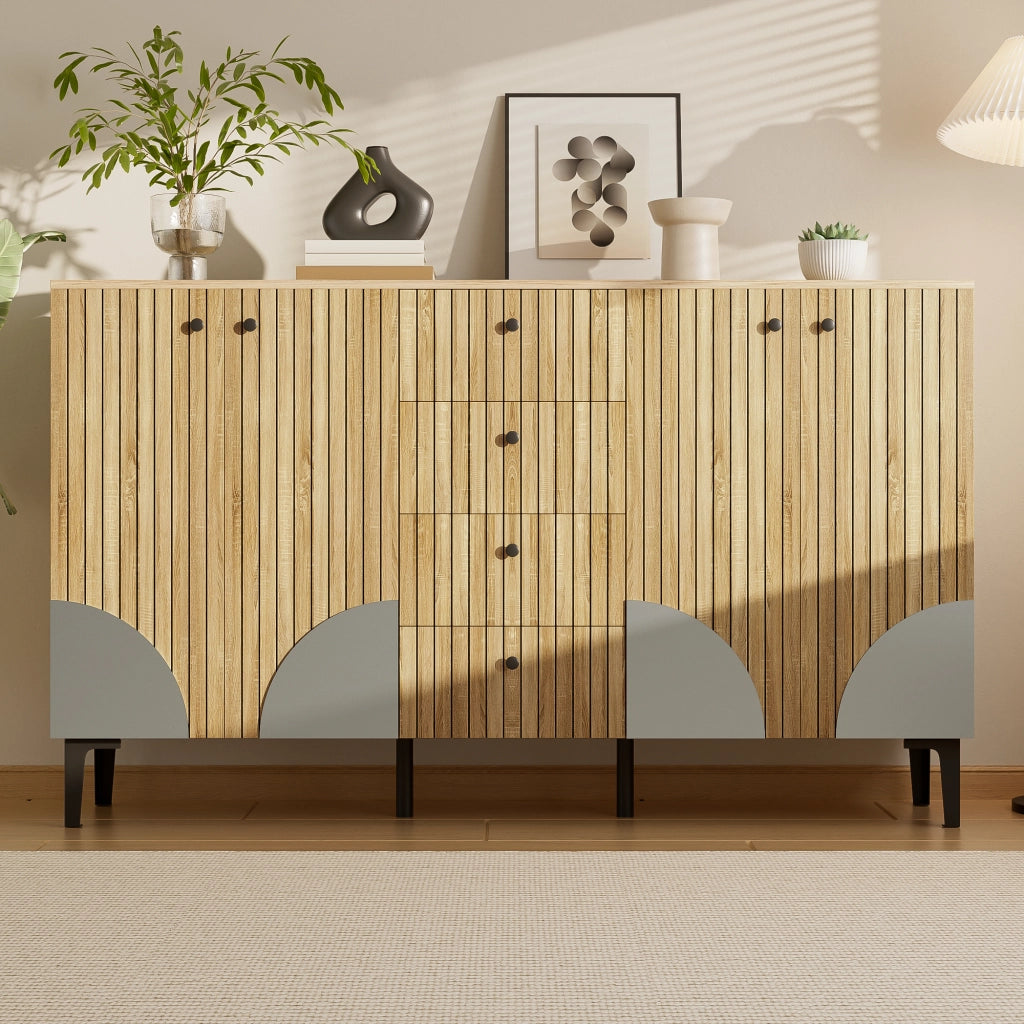 ARMADIO 160x36x94 cm in legno con 4 porte e 4 cassetti