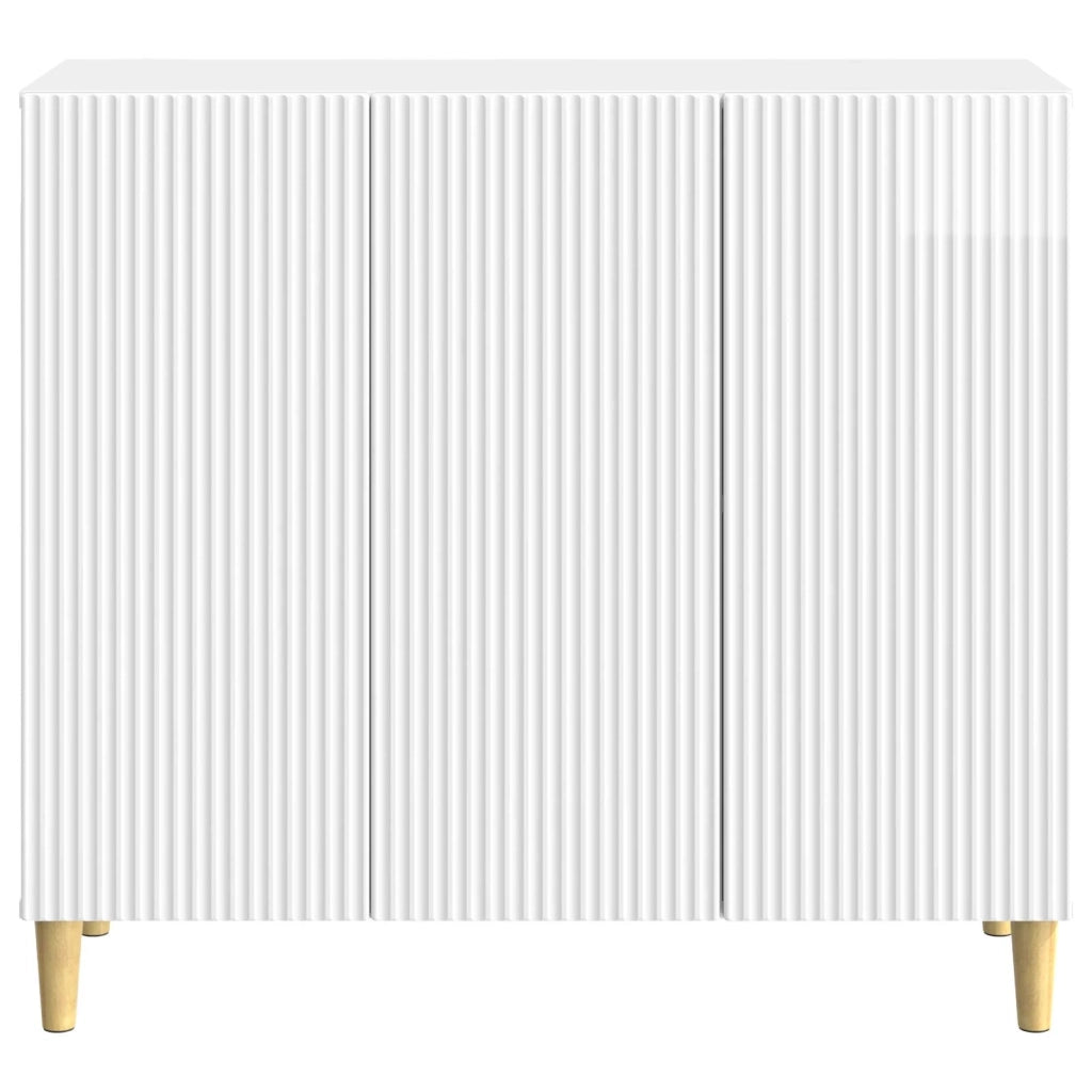 Credenza Bianco Lucido 89 x 34,5 x 80 cm Legno ingegnerizzato 894649