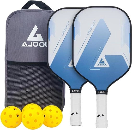 Set di Pickleball blu composto da 2 paddle, 4 palline e borsa - ideale per giocatori di tempo libero (Blu, 7 pezzi)