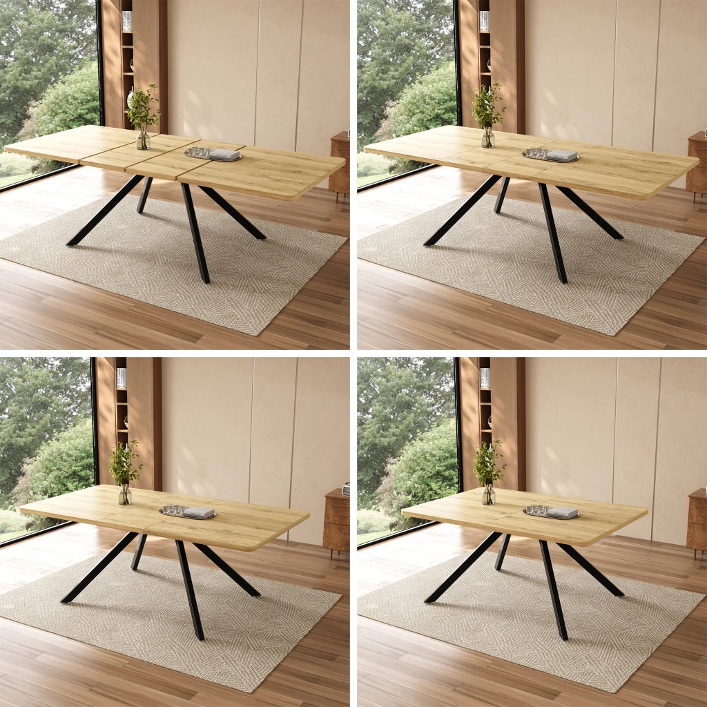 Tavolo da pranzo allungabile 160/200/240 x 90 cm in MDF effetto rovere