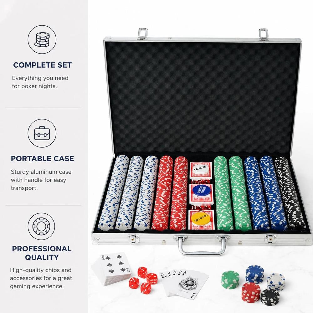 Poker Set With 1.000 Chips, Aluminum