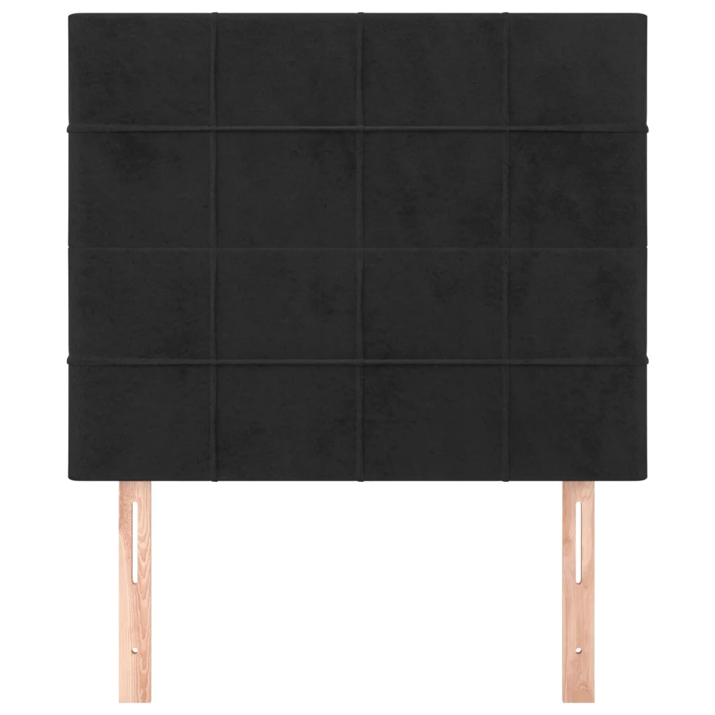 Testiera | Testata Nera 90x5x118/128 cm Velluto