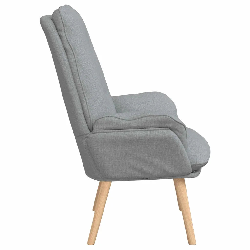 Poltrona | Sedia Relax Grigio chiaro 69 x 74 x 93 cm Tessuto e compensato