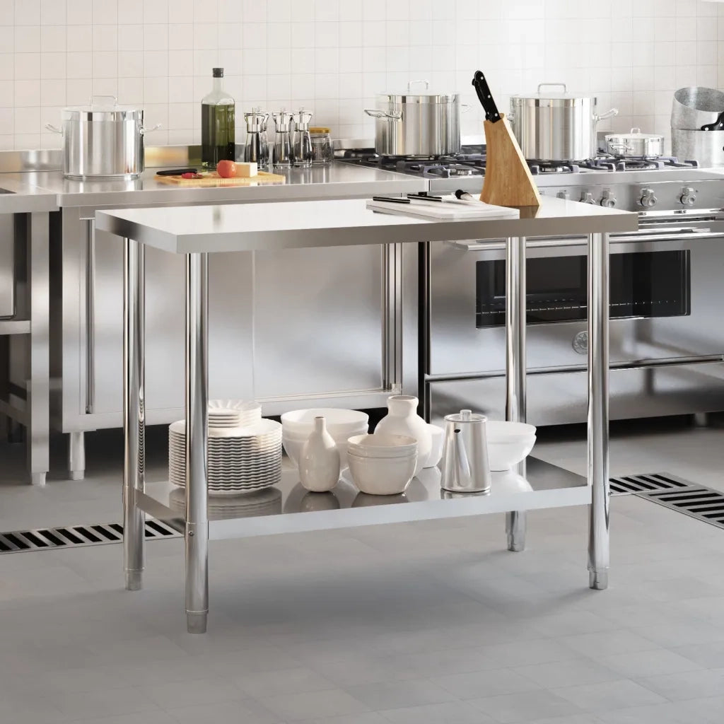 Tavolo da Lavoro da Cucina-Piano di Lavoro Cucina 110x55x85 cm in Acciaio Inossidabile 816897