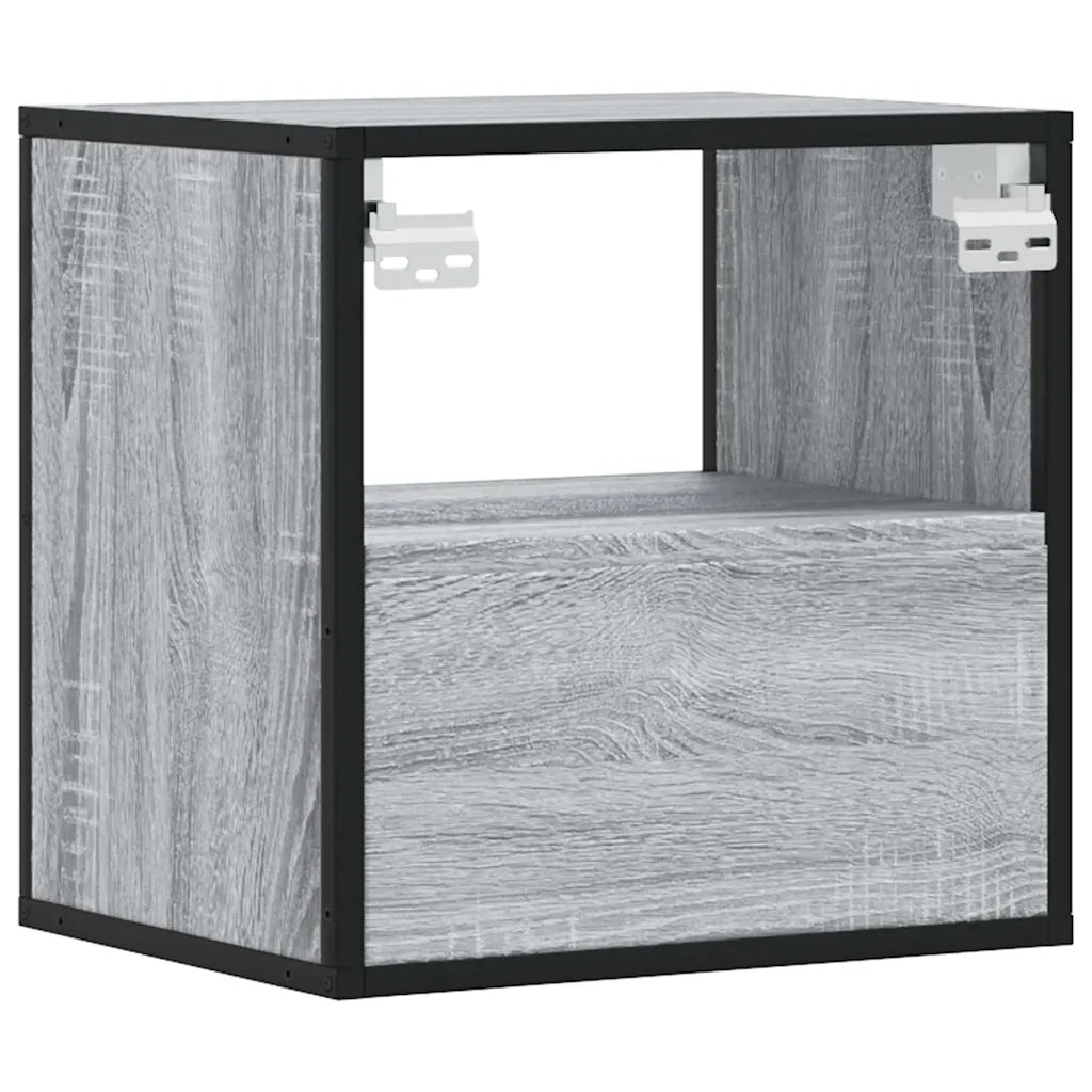 Comodino | Armadio da Notte | Mobiletto da notte a Muro Grigio Sonoma 40x31x39,5 cm