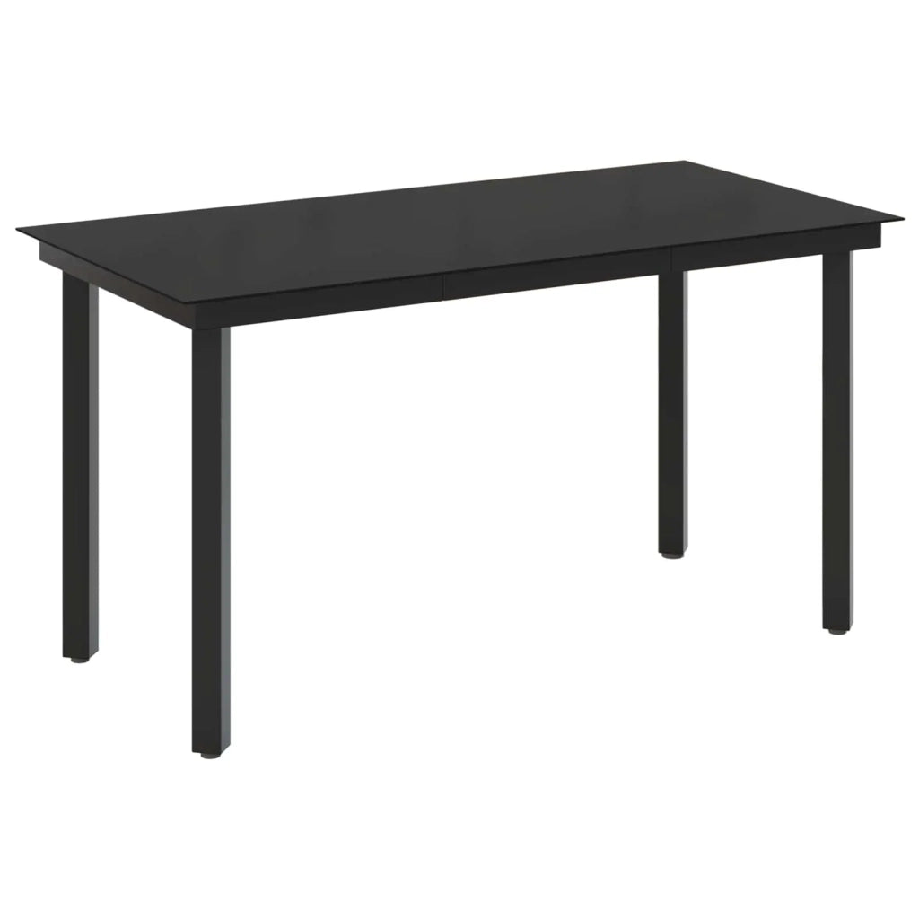 Set da Pranzo per Giardino 7 pz Nero e Turchese 3422483