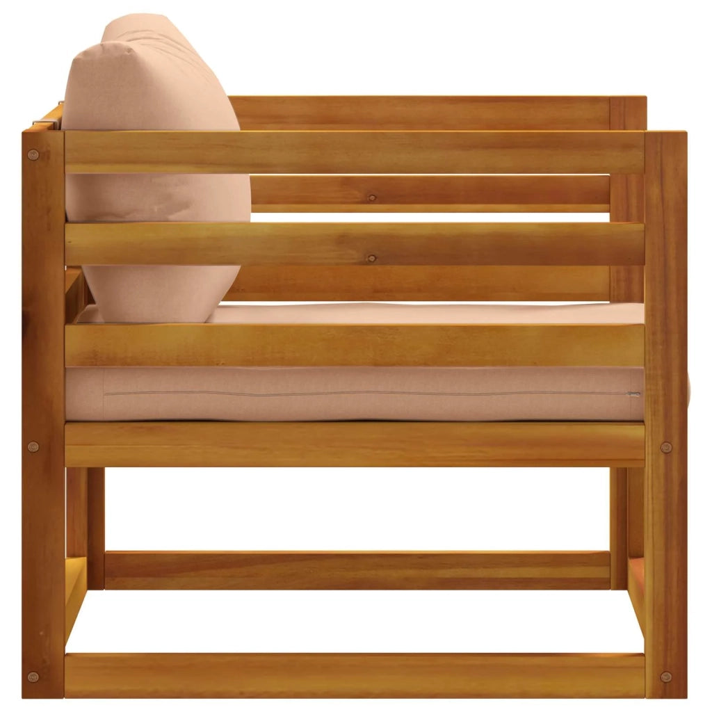 Poltrona modulare con cuscini Legno di Acacia Massello Naturale 42028339