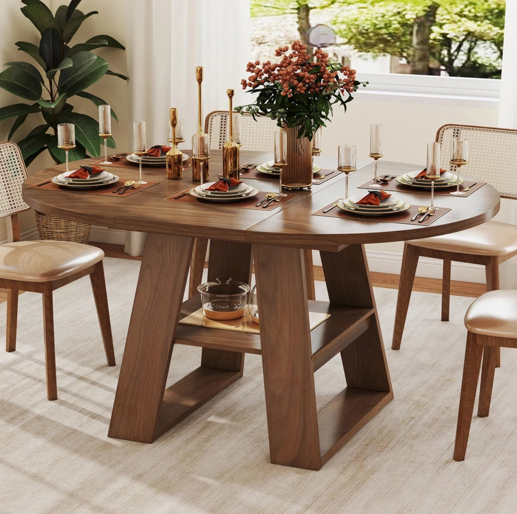 TAVOLO DA PRANZO Estensibile Ø 110/150x110 cm MDF Color Noce