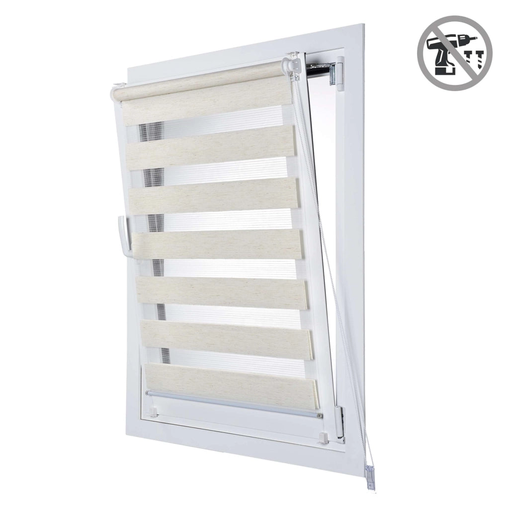 Tenda a Rullo giorno / notte installazione senza foratura EasyFix Lino 60x180 cm