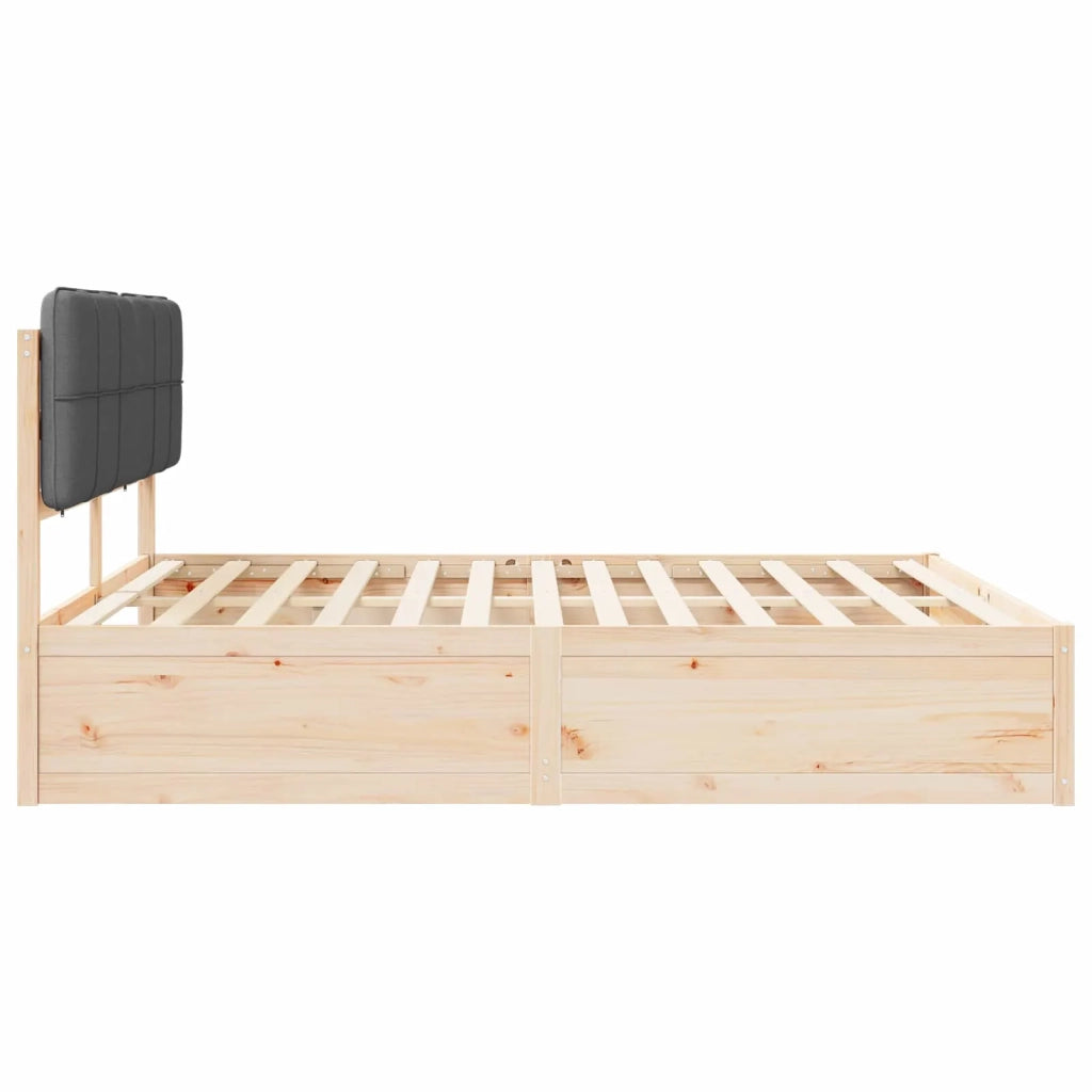 Letto con Testiera Rivestita Grigio scuro 180 x 200 cm