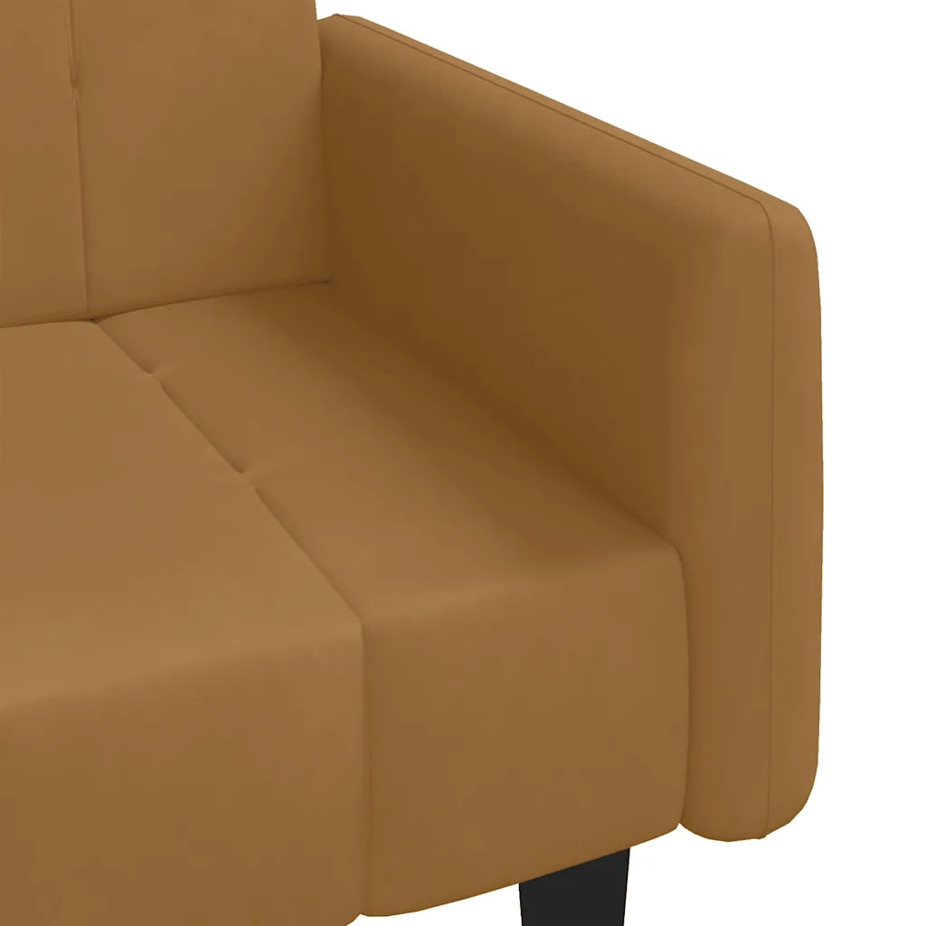 Divano Letto a 2 Posti Marrone in Velluto 375782