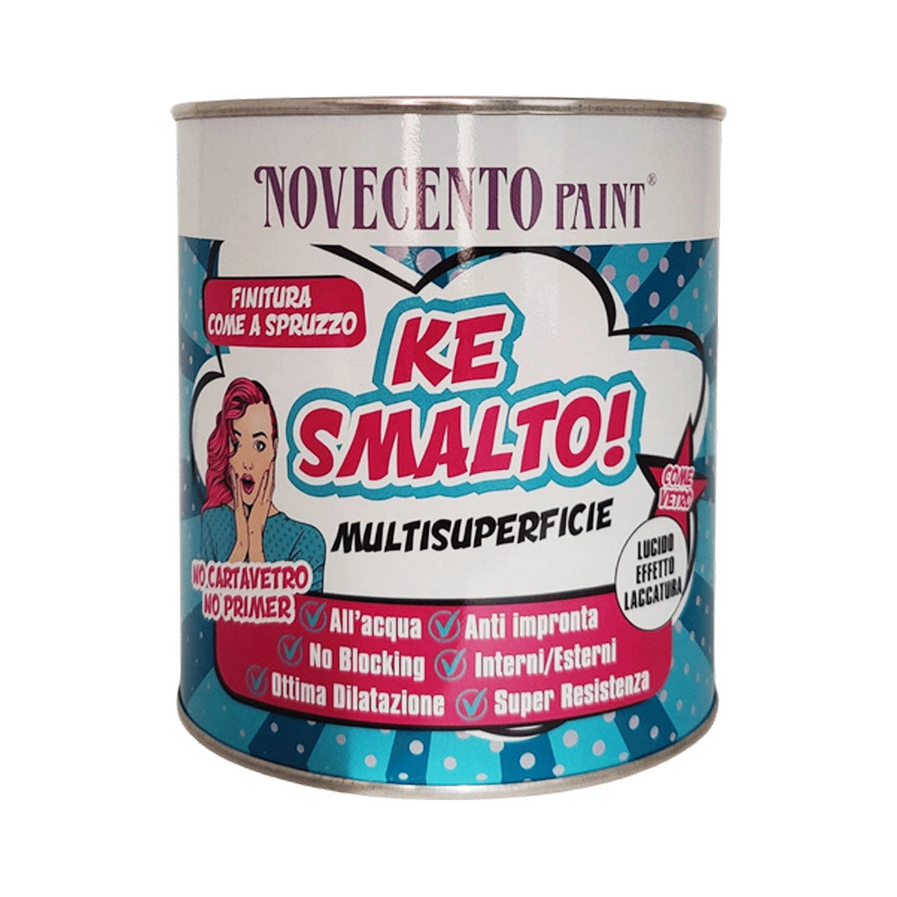 Smalto all'Acqua Multisuperficie Lucido Interno Esterno Kesmalto Colore: Bianco Ghiaccio, Formato: 750 ml