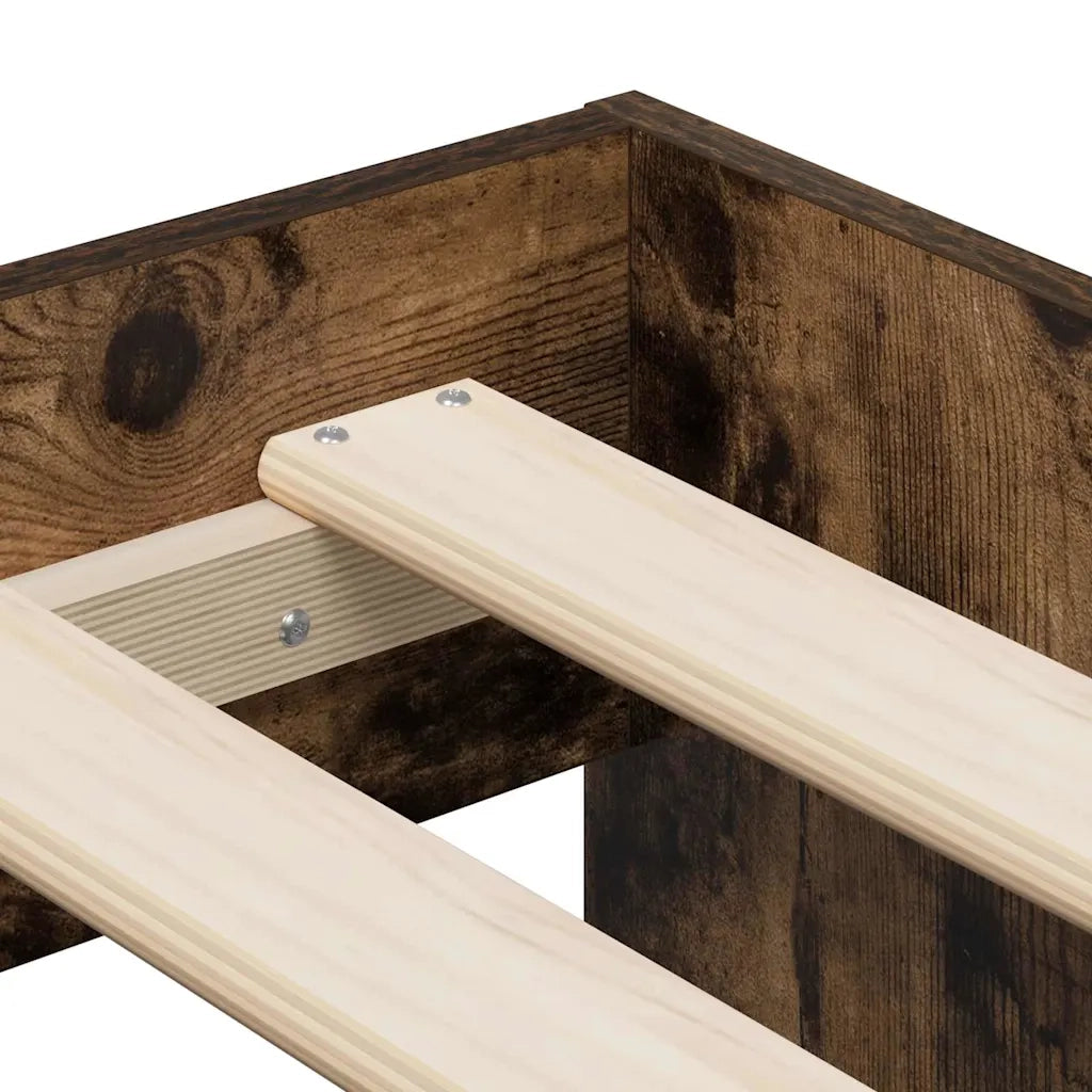 Letto singolo | Letto per adulti | Struttura del letto Rovere fum¨¦ 70 x 190 cm Legno multistrato
