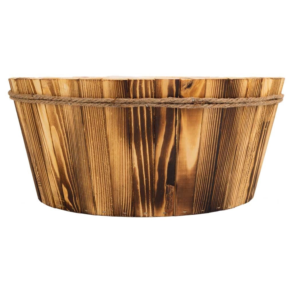 Cesto in legno e corda marrone d45x20h