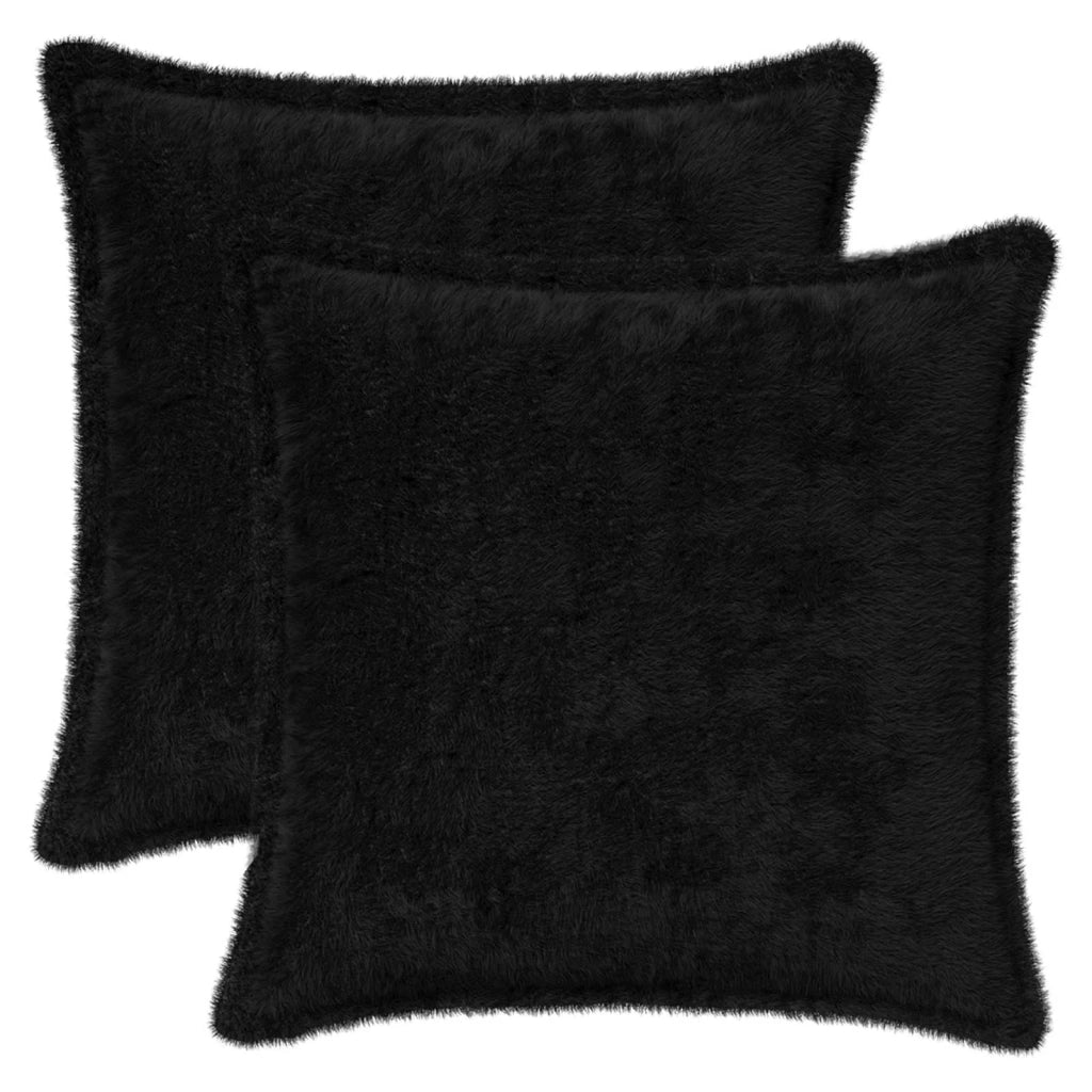 Federa 2 pz HOUTEN Nero 35 x 35 cm Pelliccia di Coniglio Finta 916635