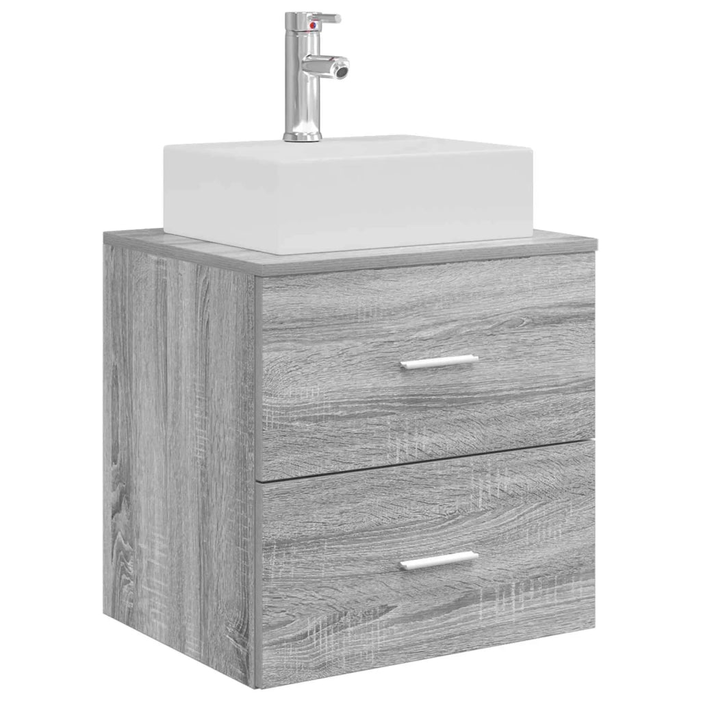 Set di mobili per il bagno 5 pz Sonoma grigio 3406796