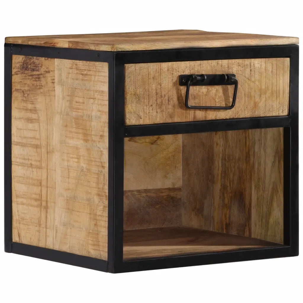 Comodino | Armadio da Notte | Mobiletto da notte 40x35x40 cm in Legno Massello di Mango