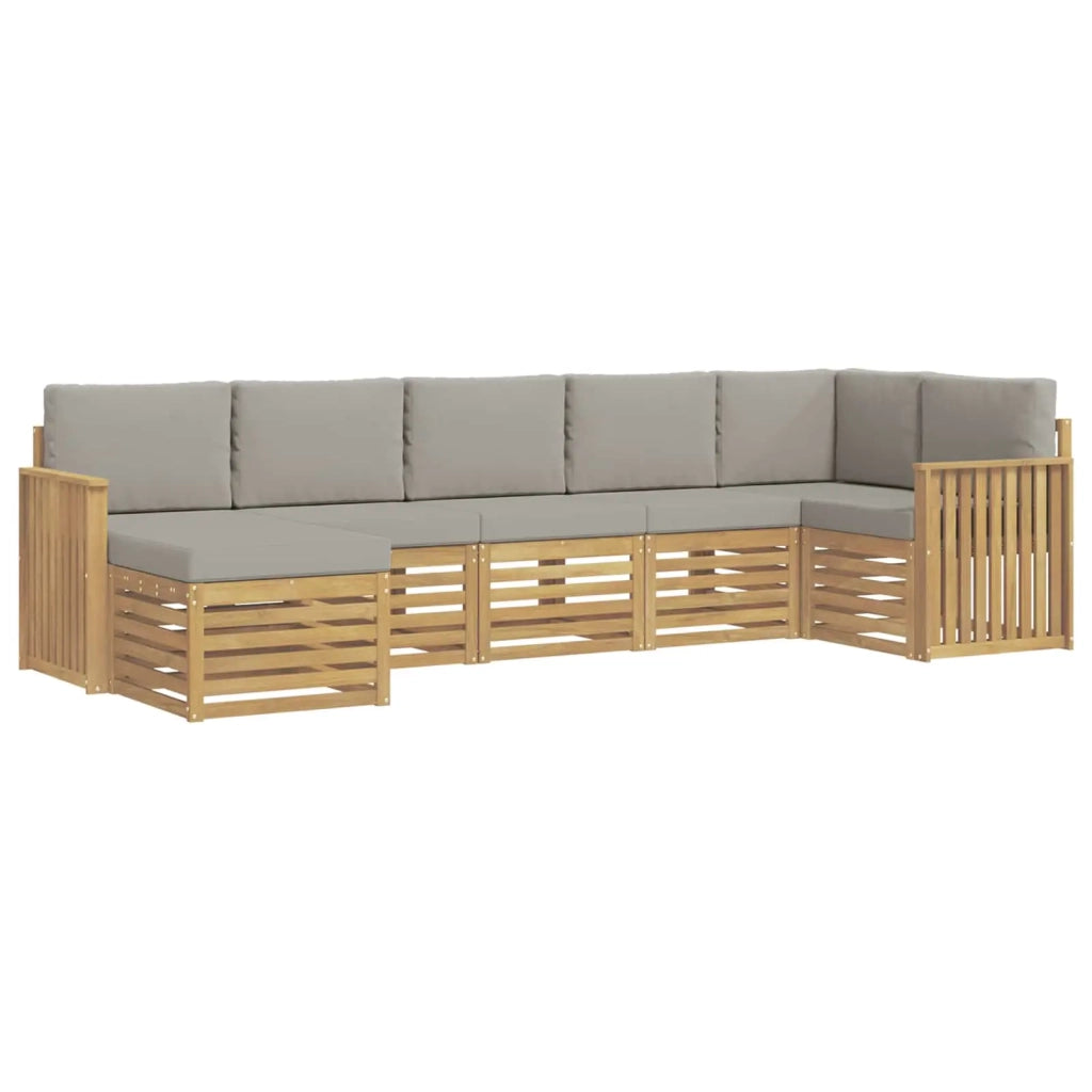 Set di divani da esterno 7 pcs Bianco e Grigio Chiaro 3392191
