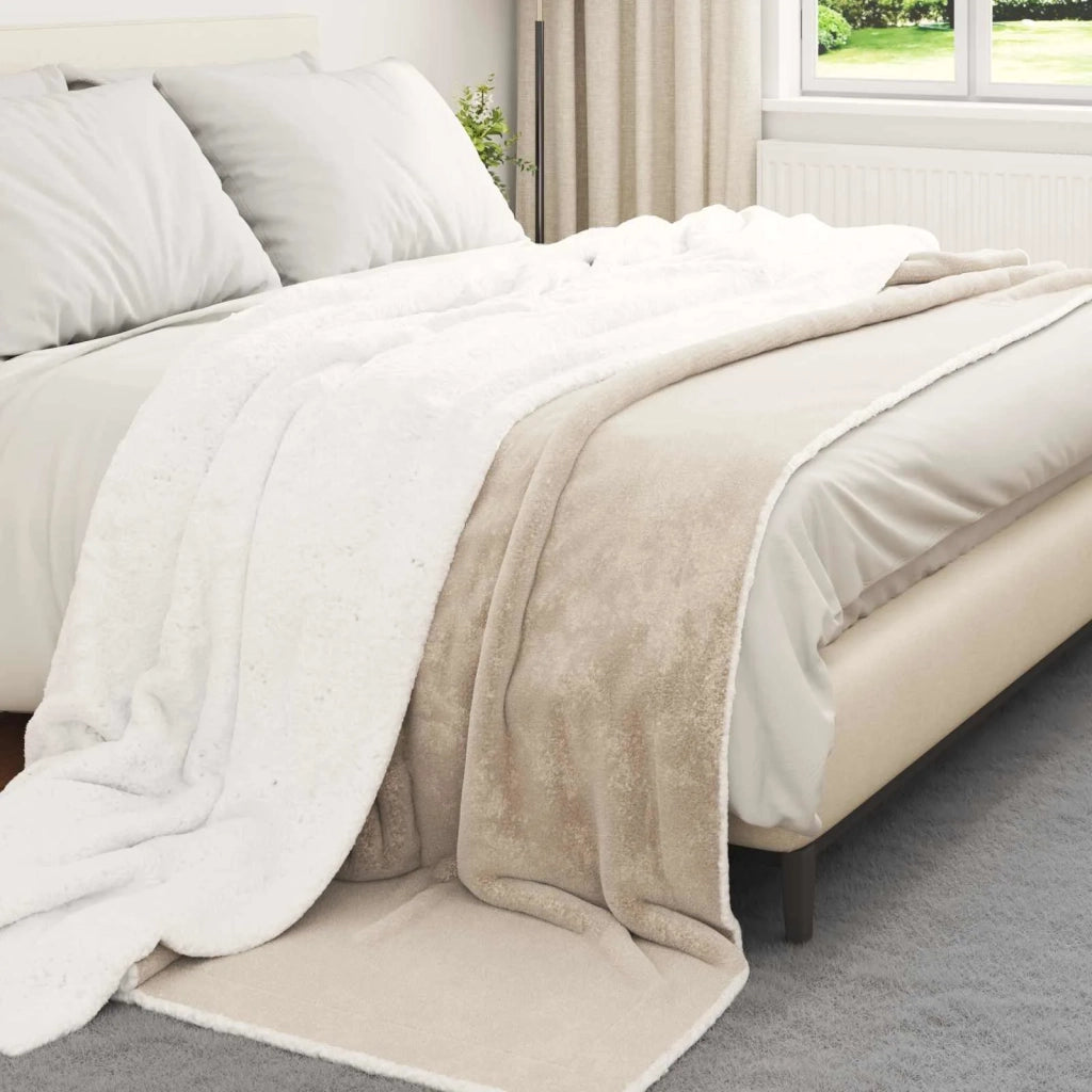 Coperta Beige 220 x 240 cm Panno