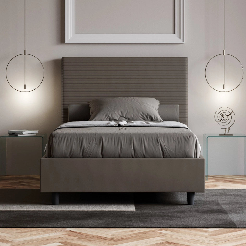 Letto Matrimoniale Francese 140x200 cm Senza Rete Focus Cappuccino