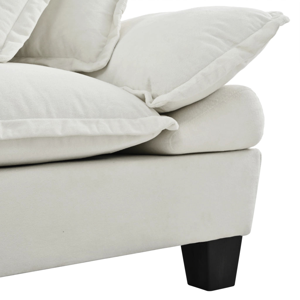 Divano 3 Posti in Chenille con Braccioli Curvi ¨C MINIMAL ¨C Beige