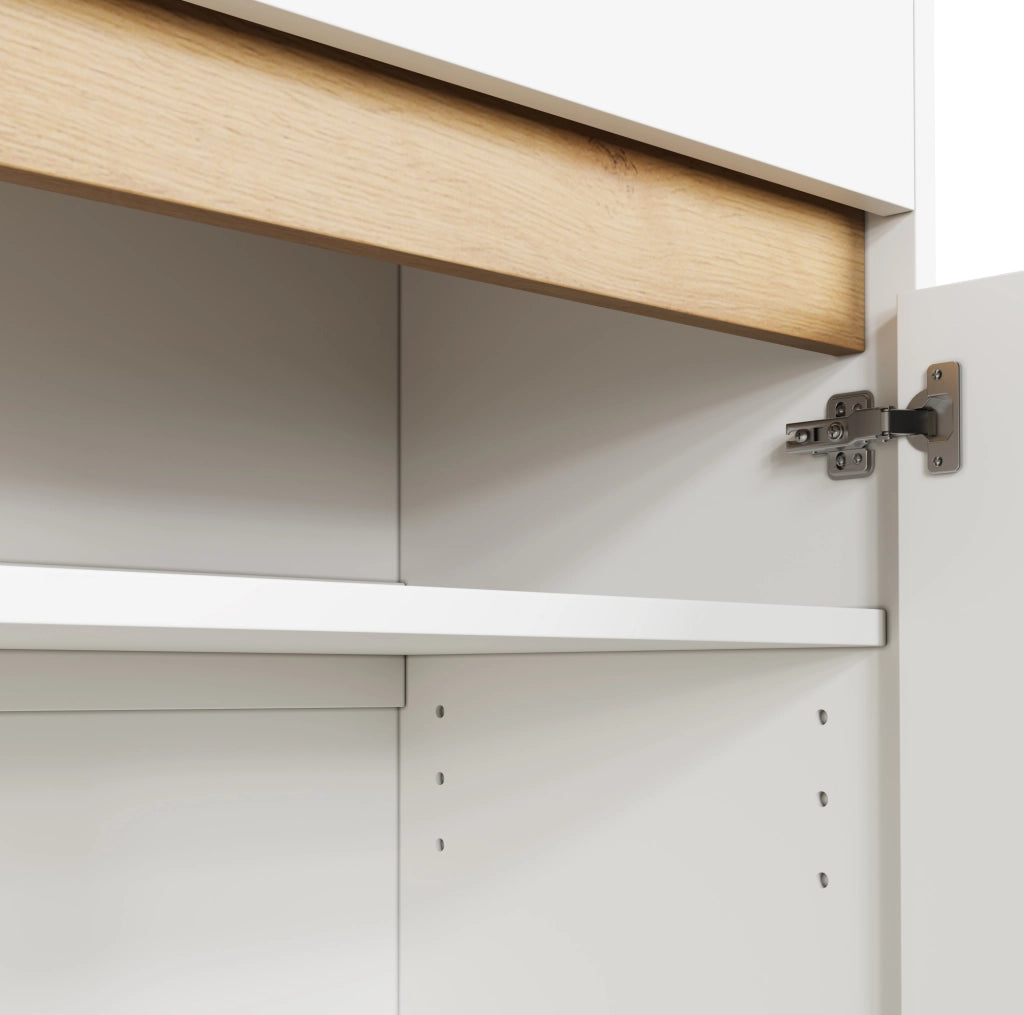 Mobile archivio 80x40x70 cm con cassetto e ripiani regolabili in truciolare bianco