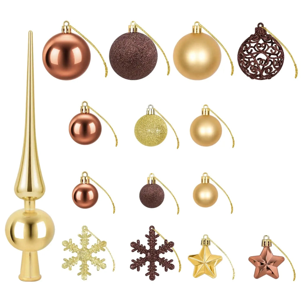 Set di Palline di Natale 111 pz Marrone e oro 6 cm Polistirolo 42050590