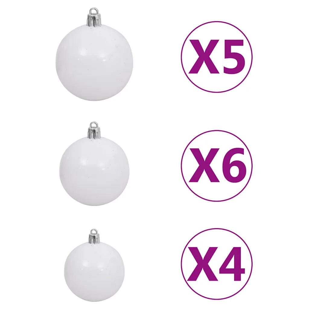Albero di Natale Preilluminato con Palline Rosa 150 cm PVC 3077670