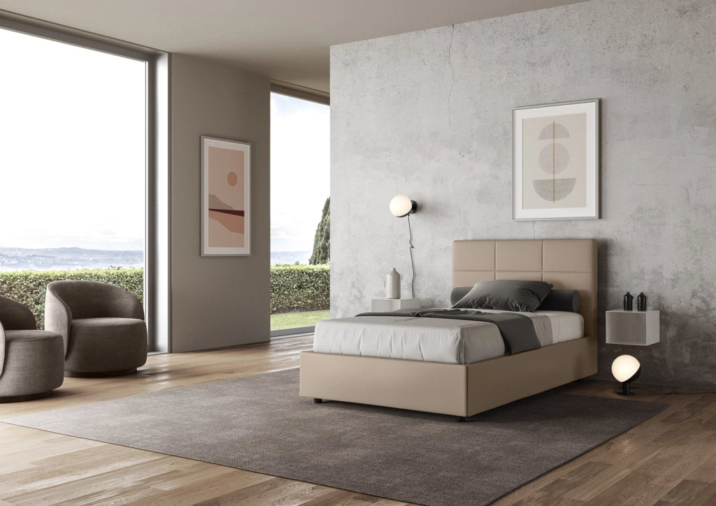 Letto Matrimoniale 160x210 cm Senza Rete Mika Tortora