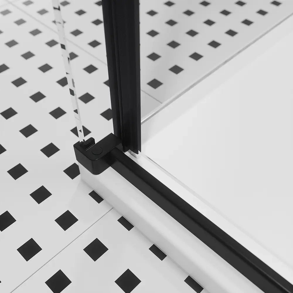 Box doccia 100x110 cm scorrevole vetro 8mm trasparente profili nero opaco h195cm | Creta
