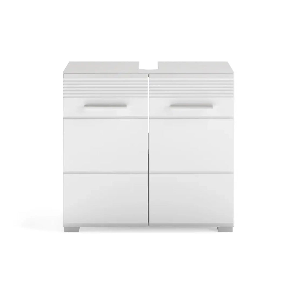 Mobile sottolavabo 2 porte - Bianco laccato - KLEANKIN