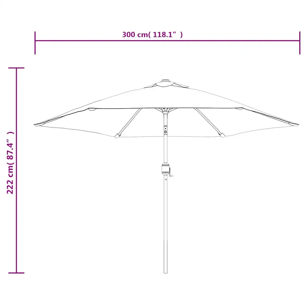 Ombrellone da giardino-Parasole verde 3 m palo in acciaio