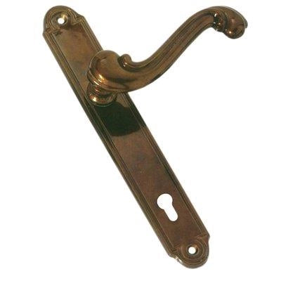 MANIGLIA BAROCCO PLACCA FORO SAGOMATO - OTTONE BRONZATA Q8 I.MM 90 CF=PZ 2- 1 confezioni
