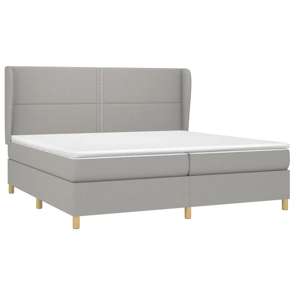 Giroletto a Molle con Materasso Grigio Chiaro 200x200cm Tessuto 3128469