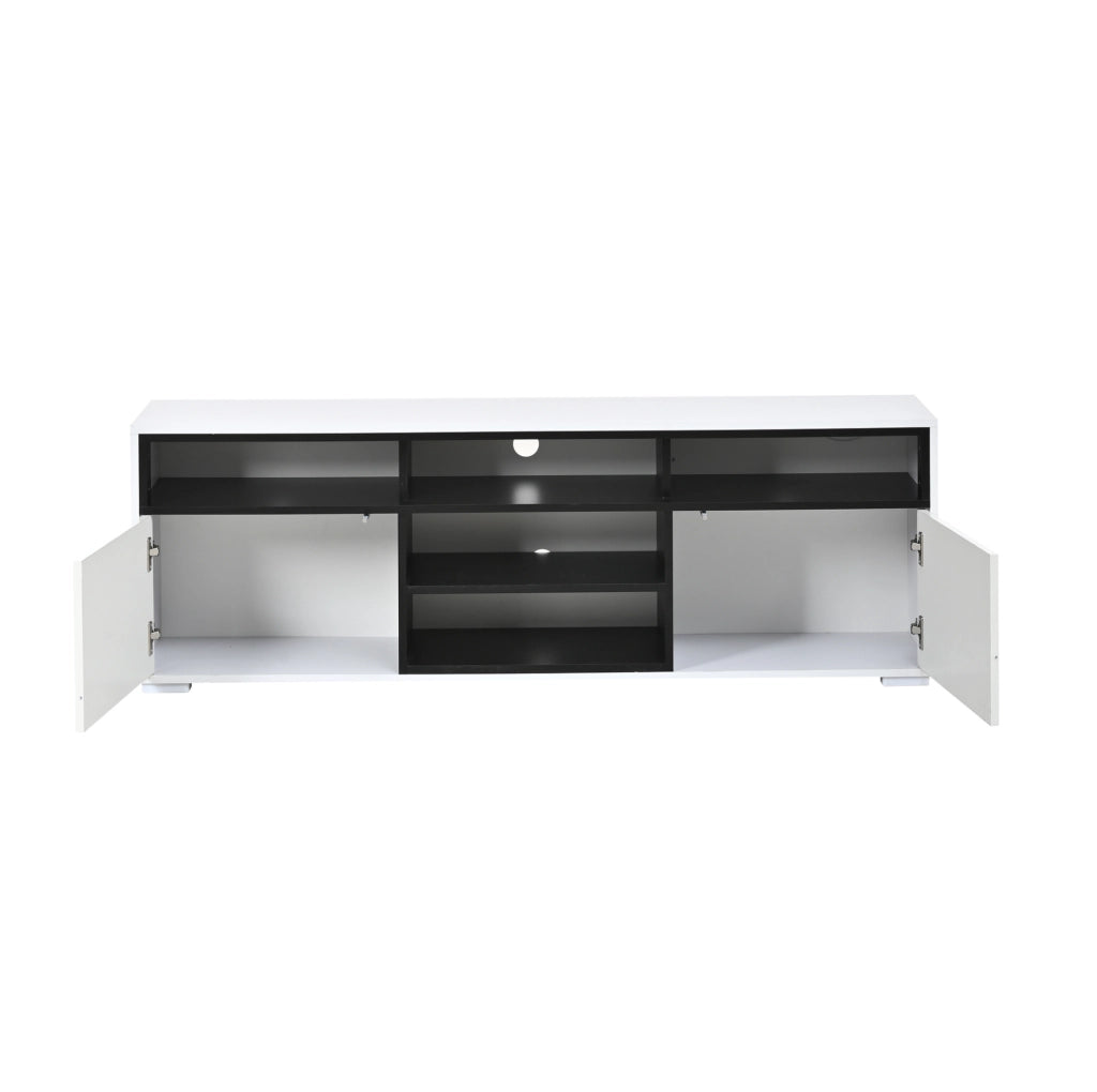 Mobile TV 150x35x50 cm con LED e 2 ante bianco HOMVRA