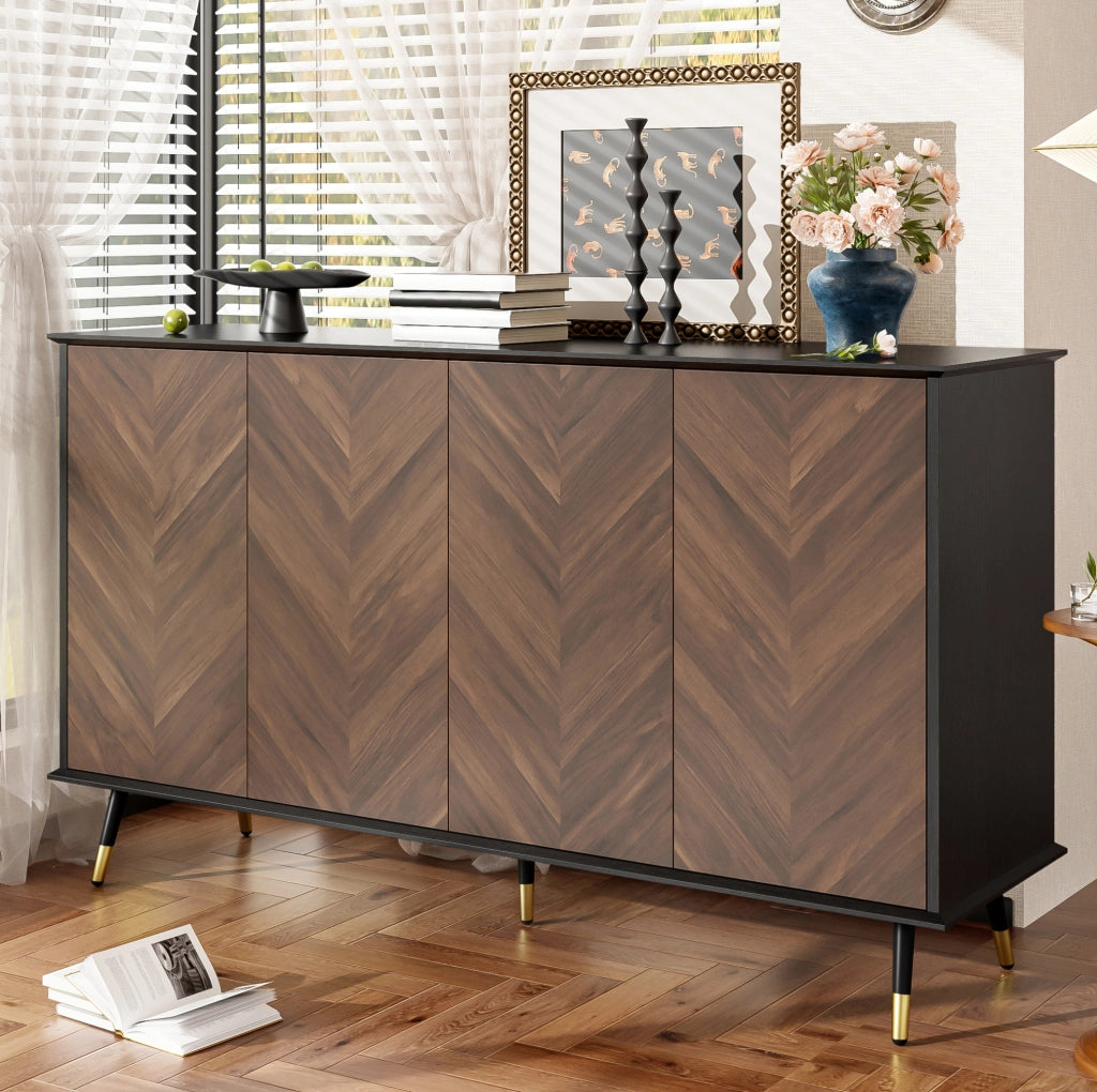Credenza moderna con 4 ante e ripiani regolabili