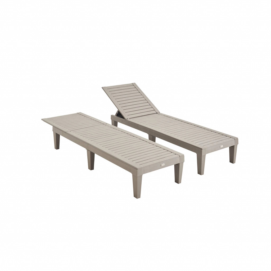 Set 2 lettini prendisole multiposizione, grigio