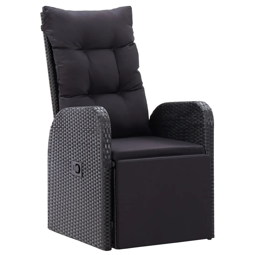 Set da Pranzo da Giardino 11 pz con Cuscini in Polyrattan Nero 3277644