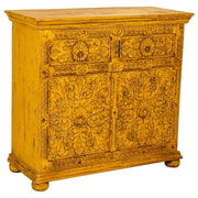 Aparador de madera amarillo 90x40x90 cm