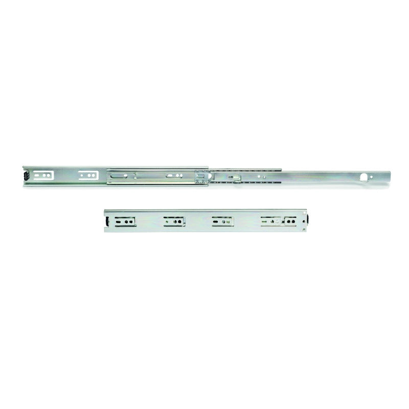 Set di guide a sfere per cassetti con estrazione totale, altezza 45 mm, lunghezza 500 mm, Acciaio, Zincato bianco