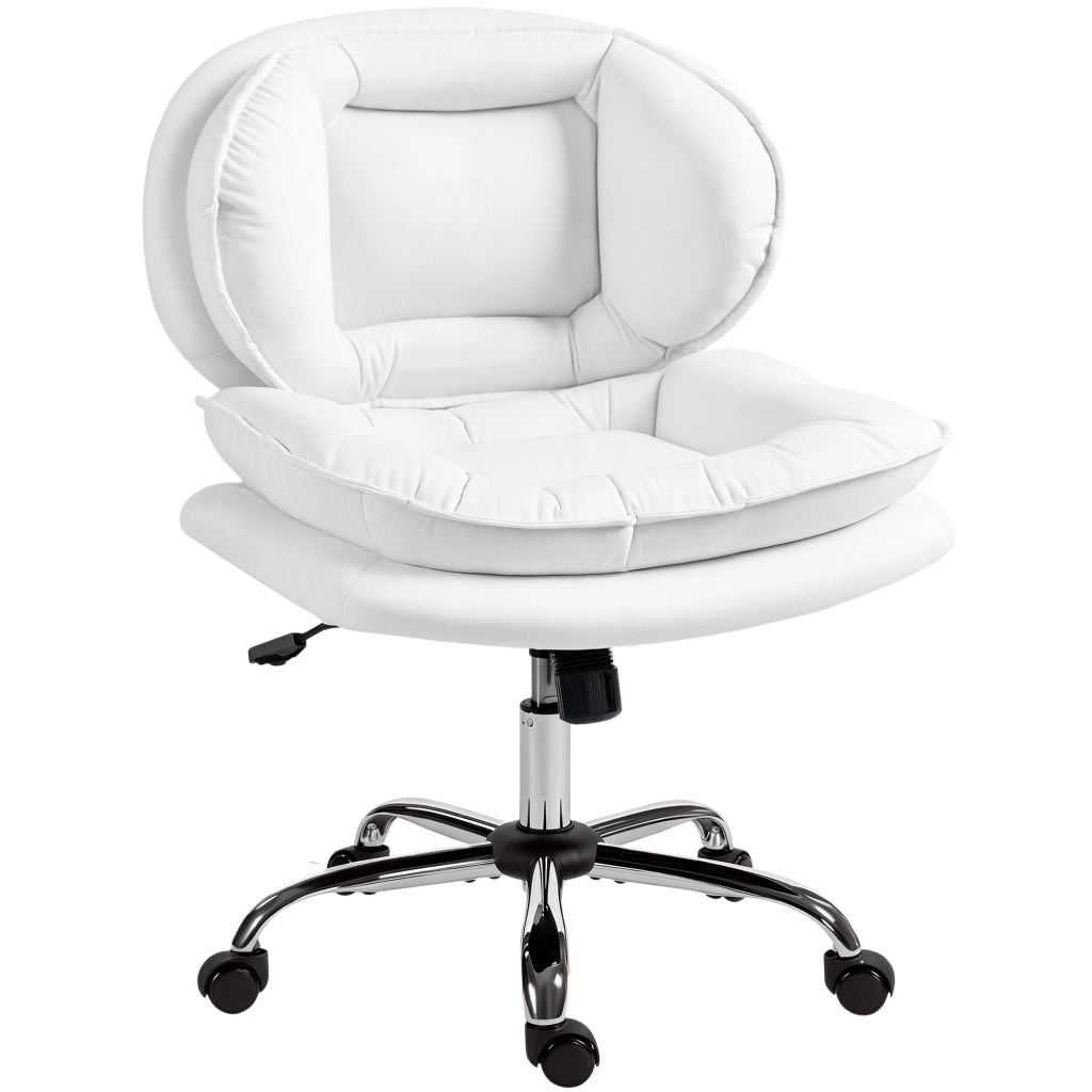 Sedia da Ufficio con Schienale Imbottita e Ruote ¨C Minimal ¨C Bianco