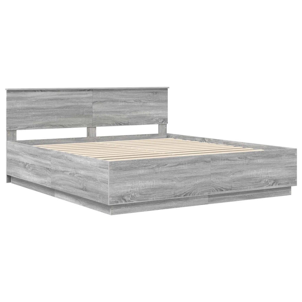 Struttura del letto con testiera Grigio Sonoma 180 x 200 cm 3408143