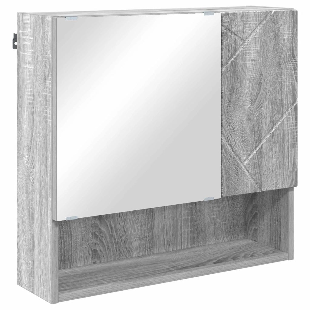 Set di mobili per il bagno con porta 4 pcs Grigio Sonoma 3393009