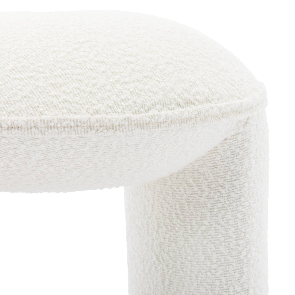 Pouf in bouclé, bianco