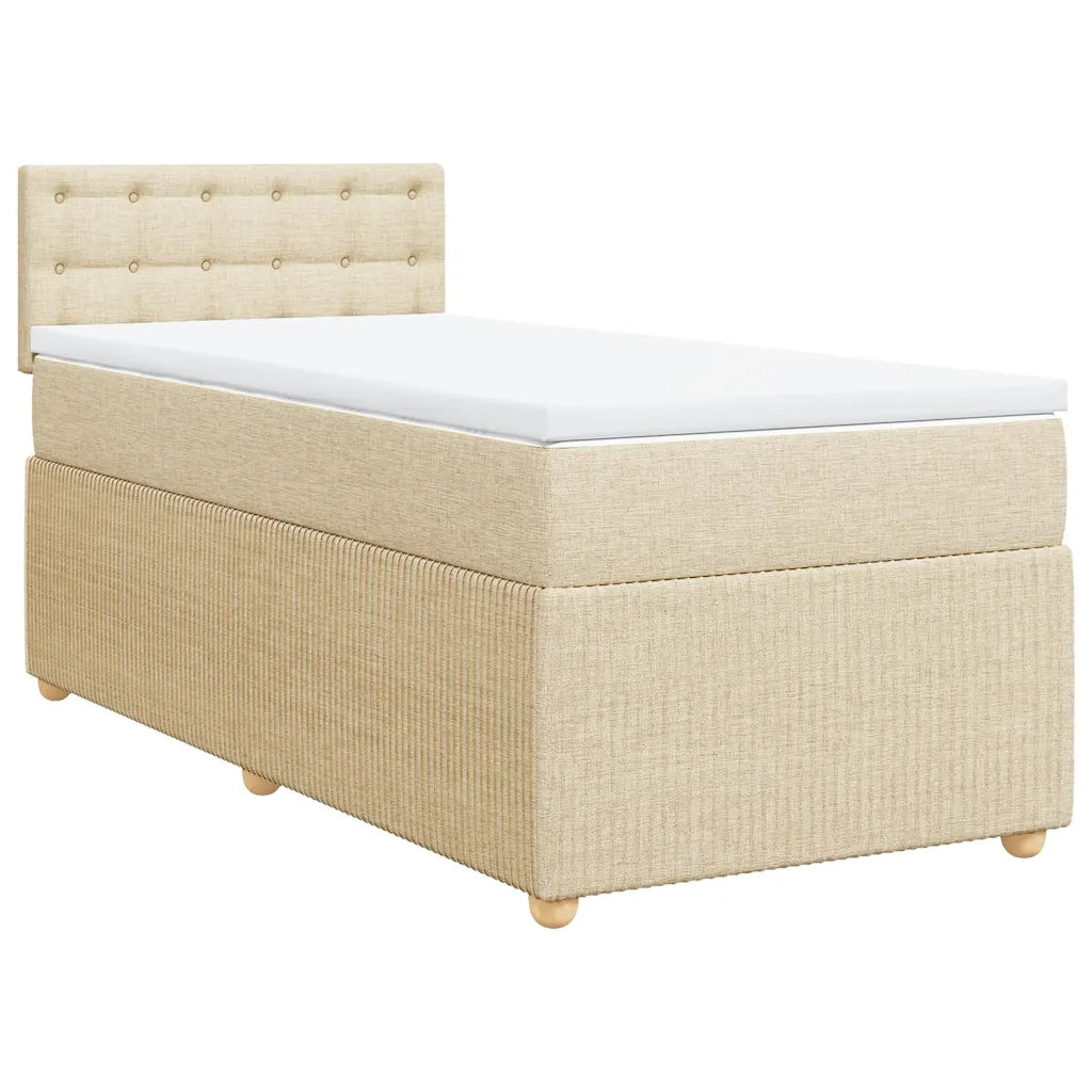 Giroletto a Molle con Materasso Crema 100x200 cm in Tessuto 3289686