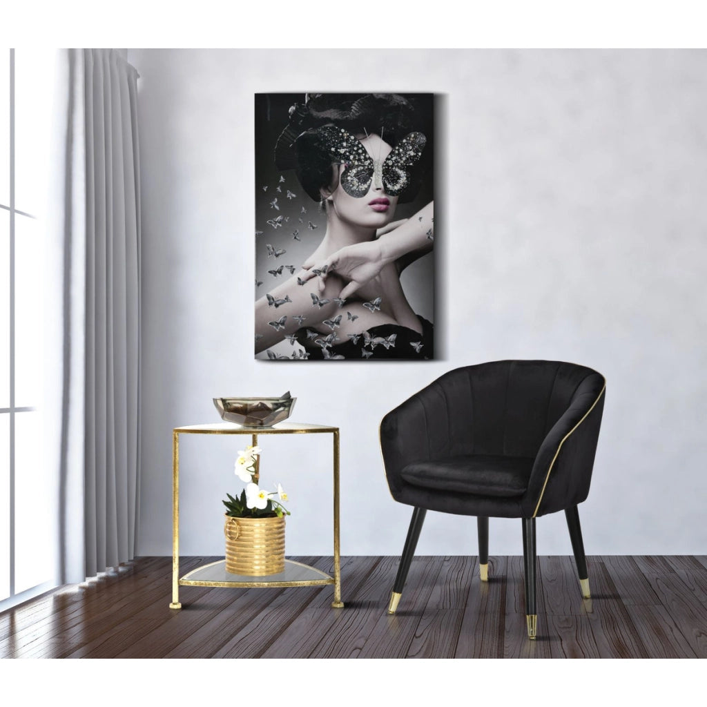Poltrona VKH317, Nero, Legno, 62x58x78 cm