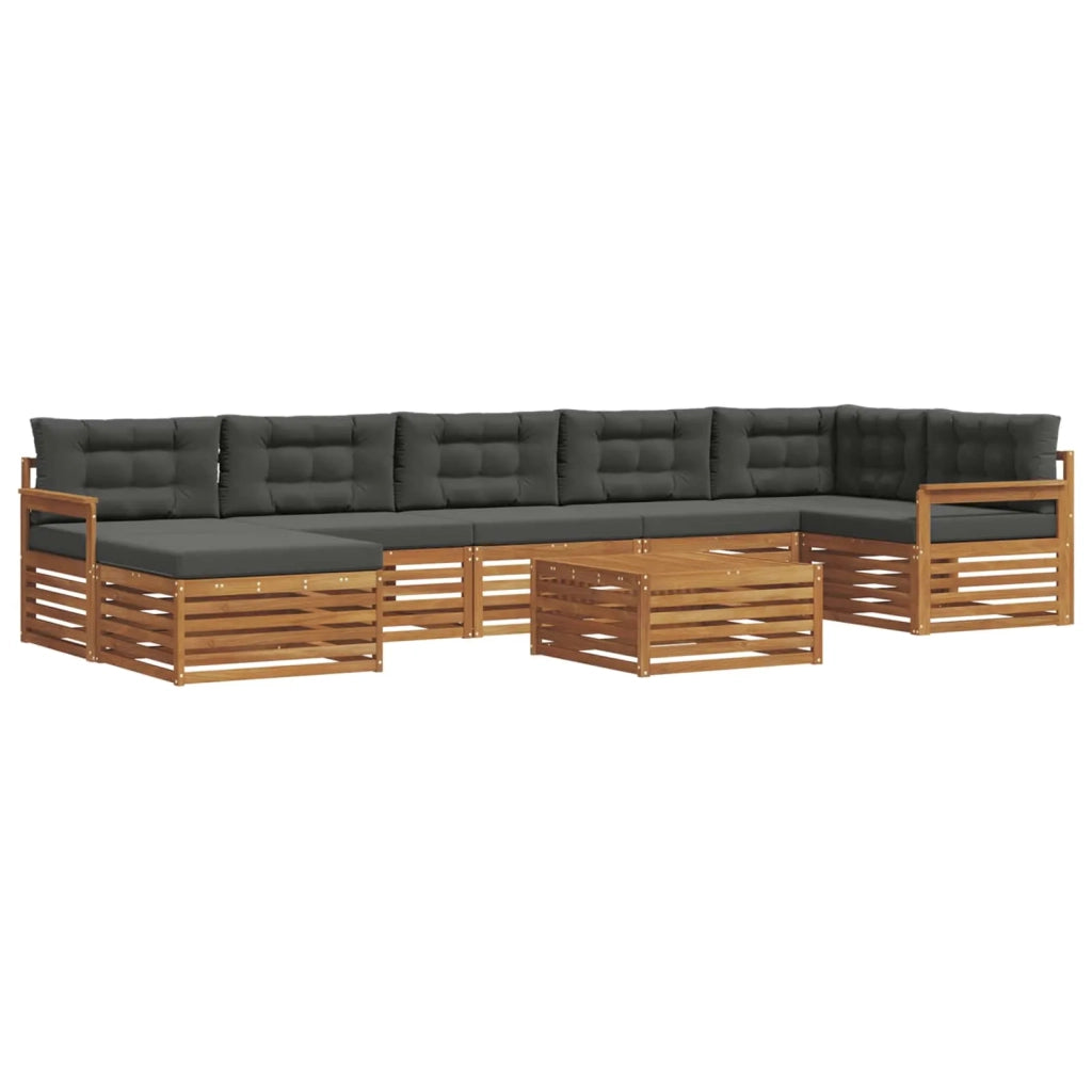 Set di divani da esterno con cuscino 8 pcs Naturale e Antracite 3373847