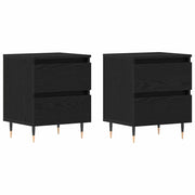 Set di 2 Comodini | Armadio da Notte | Mobiletto da notte con cassetto Rovere Nero 40 x 35 x 50 cm